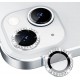 Binano Iphone 13/13 Mini Taşlı Silver Kamera Koruyucu