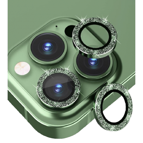 Binano iPhone 12 Pro Max Diamond Kamera Koruyucu Karışık Yeşil