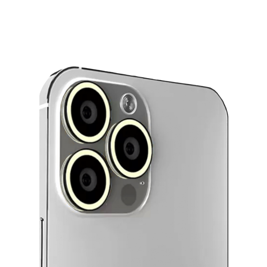 BİNANO Iphone 12 Pro Max Fosforlu Beyaz Kamera Koruyucu 