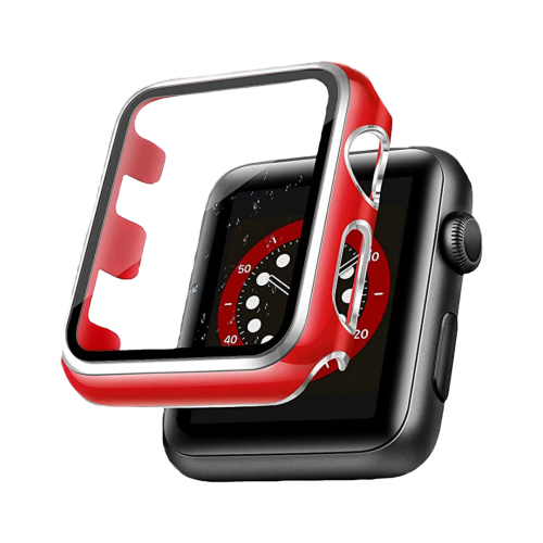 BİNANO Apple Watch 42mm Star Kasa ve Ekran Koruyucu Kırmızı