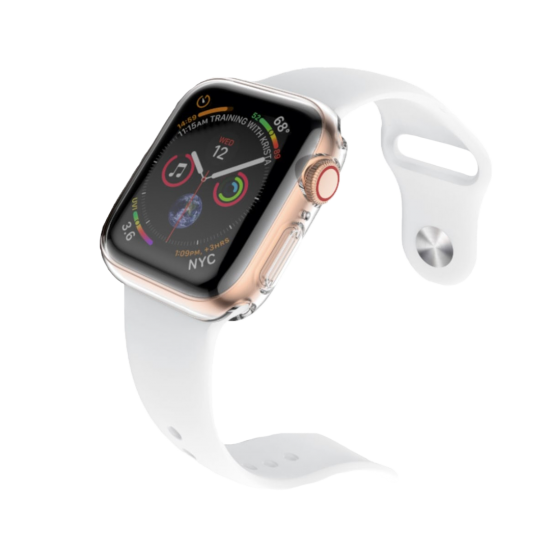 BİNANO Apple Watch 45mm Silikon Kasa ve Ekran Koruyucu Şeffaf