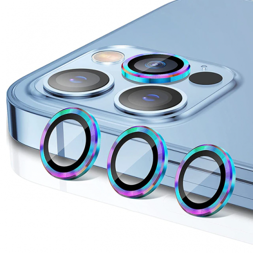 BİNANO Metal Ring Iphone 11 Pro/11 Pro Max Lens Koruyucu 3'Lü Takım Gökkuşaği