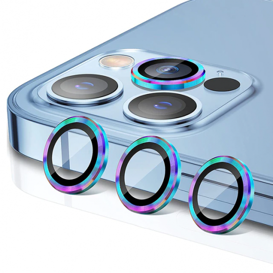 BİNANO Metal Ring Iphone 12 Pro Max Lens Koruyucu 3'Lü Takım Gökkuşağı BİNANO Metal Ring Iphone 12 Pro Max Lens Koruyucu 3'Lü Takım Gökkuşağı