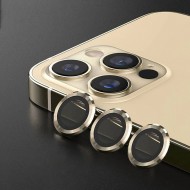 BİNANO Metal Ring Iphone 12 Pro Lens Koruyucu 3'Lü Takım Gold