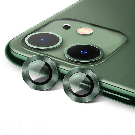 BİNANO Metal Ring Iphone 13/13 Mini Koyu yeşil Kamera Koruyucu