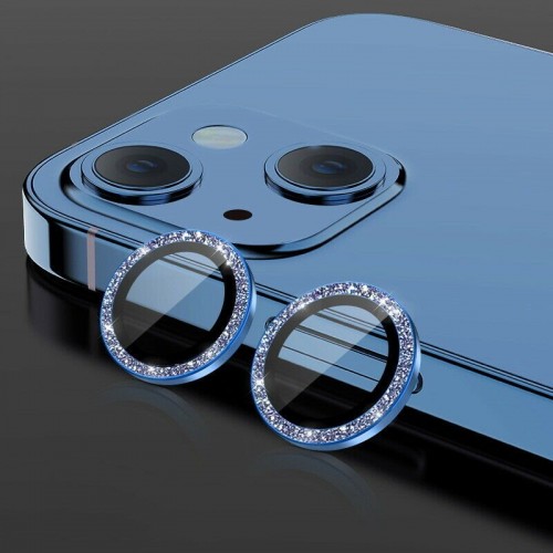 Binano iPhone 12 Diamond Kamera Koruyucu Mavi