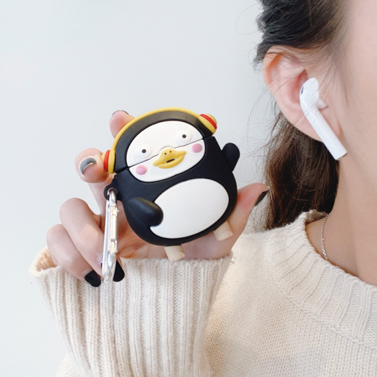 BİPOWER Airpods 1-2 Uyumlu Kılıf Sevimli Penguen Siyah BİPOWER Airpods 1-2 Uyumlu Kılıf Sevimli Penguen Siyah