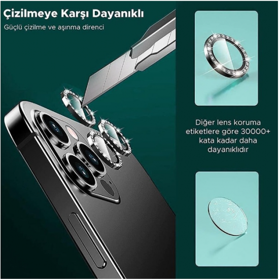 BİNANO Iphone 12 Pro Max Taşlı Gold Kamera Koruyucu BİNANO Iphone 12 Pro Max Taşlı Gold Kamera Koruyucu