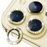 BİNANO Iphone 12 Pro Max Taşlı Gold Kamera Koruyucu