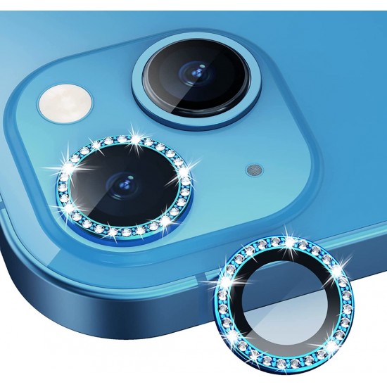 Binano Iphone 11/12/12 Mini Taşlı Kamera Koruyucu Mavi Binano Iphone 11/12/12 Mini Taşlı Kamera Koruyucu Mavi