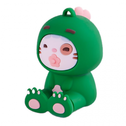 BİPOWER Sevimli Kedi Anahtarlıklı Telefon Standı Yeşil