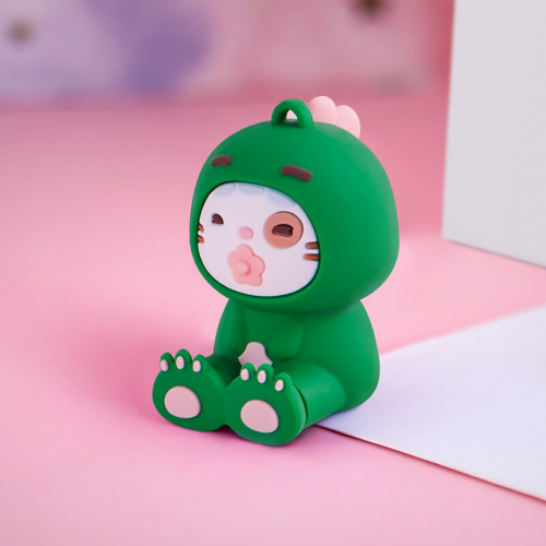 BİPOWER Sevimli Kedi Anahtarlıklı Telefon Standı Yeşil