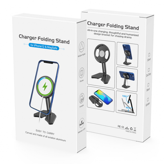 BİPOWER YTB-16 MagSafe Manyetik Şarj Özellikli Telefon Standı Gümüş