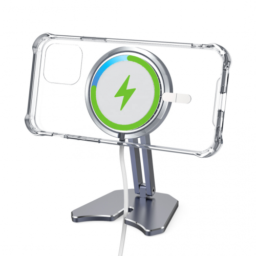 BİPOWER YTB-16 MagSafe Manyetik Şarj Özellikli Telefon Standı Gümüş