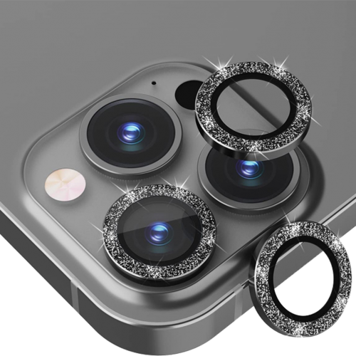 Binano iPhone 12 Pro Diamond Kamera Koruyucu Siyah