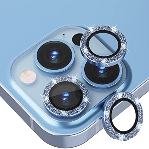 Binano iPhone 12 Pro Diamond Kamera Koruyucu Mavi