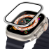 BİNANO Apple Watch Ultra 49mm Metal Çerçeveli Ekran Koruyucu Gümüş