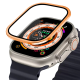 BİNANO Apple Watch Ultra 49mm Metal Çerçeveli Ekran Koruyucu Turuncu