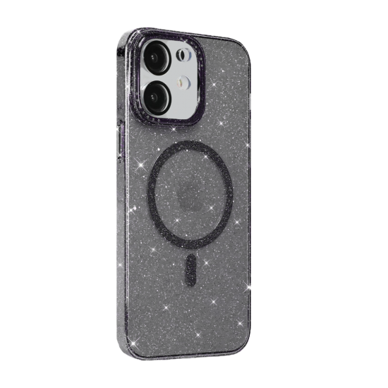 BİKAPAK Magfit Iphone 11 Yaldızlı Siyah Kapak