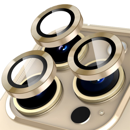 BİNANO Metal Ring Iphone 15 Pro/15 Pro Max Gold Kamera Koruyucu
