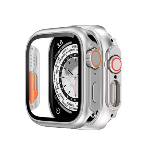 BİNANO Apple Watch 41MM Ultra Dönüştürücü Gümüş Kasa ve Ekran Koruyucu