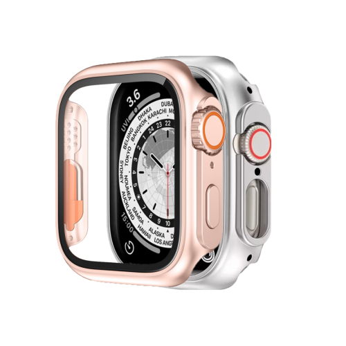 BİNANO Apple Watch 44MM Ultra Dönüştürücü Rose Kasa ve Ekran Koruyucu