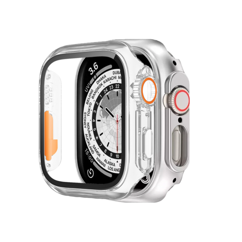 BİNANO Apple Watch 44MM Ultra Dönüştürücü Şeffaf Kasa ve Ekran Koruyucu