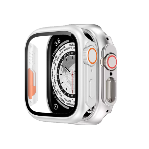 BİNANO Apple Watch 45MM Ultra Dönüştürücü Beyaz Kasa ve Ekran Koruyucu
