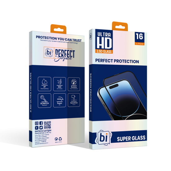 Bİ 2,5D SUPER GLASS IPHONE 16 EKRAN KORUYUCU Bİ 2,5D SUPER GLASS IPHONE 16 EKRAN KORUYUCU