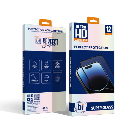 Bİ 2,5D SUPER GLASS IPHONE 12/12 PRO EKRAN KORUYUCU Bİ 2,5D SUPER GLASS IPHONE 12/12 PRO EKRAN KORUYUCU