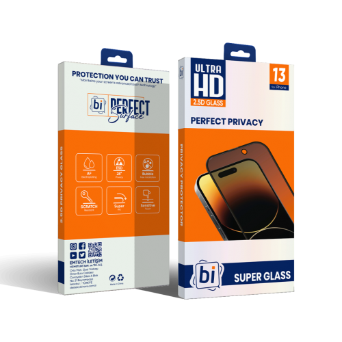 Bİ 2,5D PRIVACY SUPER GLASS IPHONE 13/13PRO/14/16E EKRAN KORUYUCU