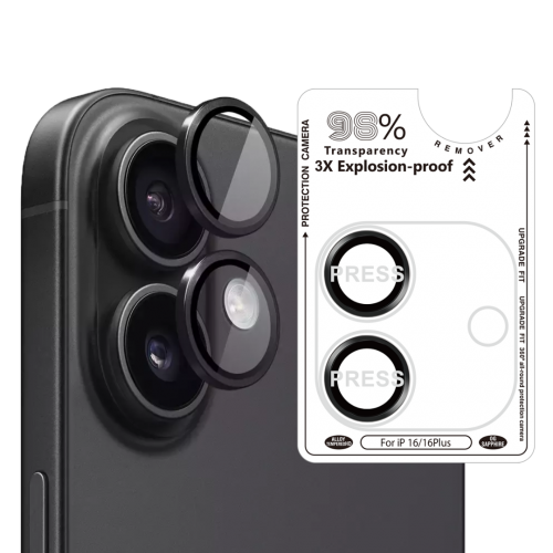 BİNANO IPHONE 16/16 PLUS SAFİR SİYAH KAMERA KORUYU