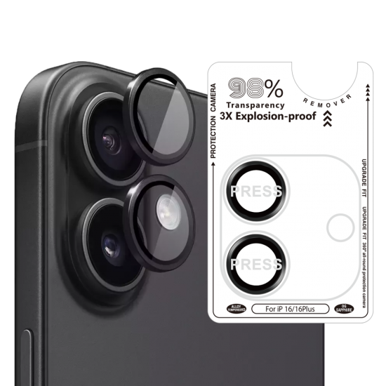 BİNANO IPHONE 16/16 PLUS SAFİR SİYAH KAMERA KORUYU