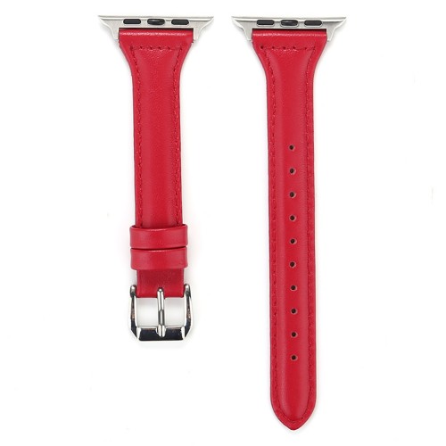 BİPOWER Apple Watch 42-44mm KRD13 Deri Kordon Bordo