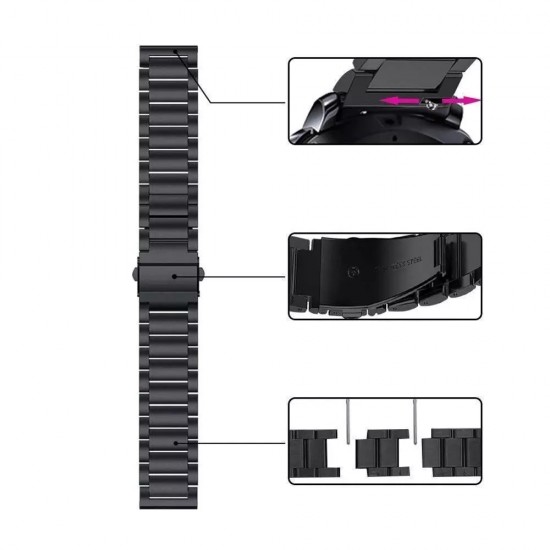 BİPOWER Samsung Watch 22mm KRD5 Klasik Metal Kordon Gold BİPOWER Samsung Watch 22mm KRD5 Klasik Metal Kordon Gold