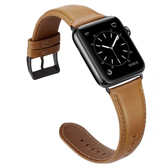 BİPOWER Apple Watch 38-40mm KRD10 Deri Kordon Kırmızı