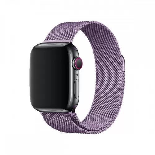 BİPOWER Apple Watch 42-44mm KRD1 Metal Hasır Kordon Lila