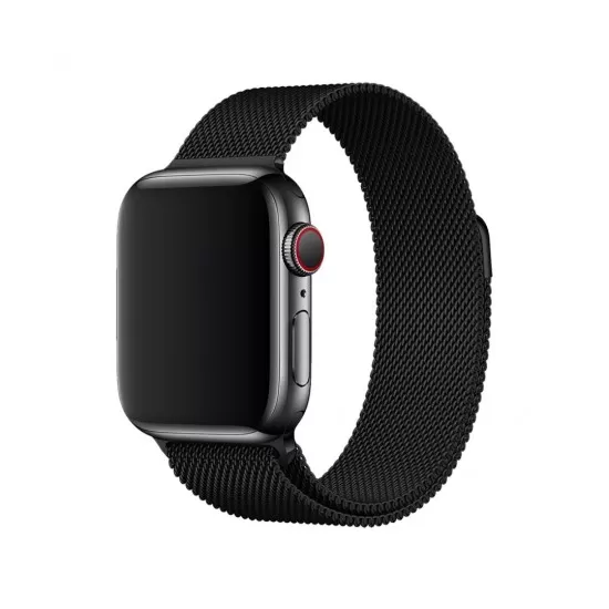 BİPOWER Apple Watch 42-44mm KRD1 Metal Hasır Kordon Si̇yah