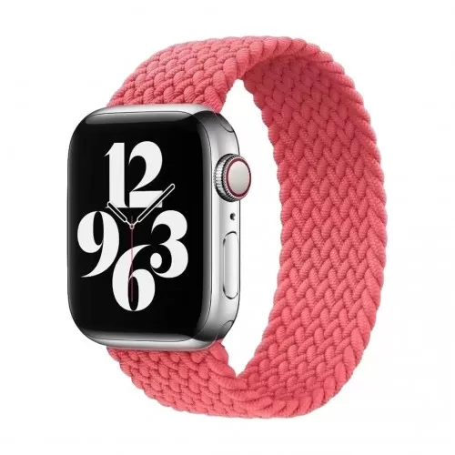 BİPOWER Apple Watch 38-40mm KRD15 Örgü Kordon M Beden Pembe