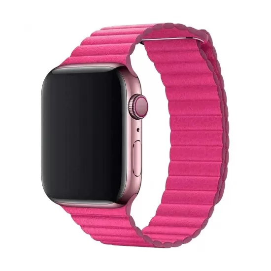 BİPOWER Apple Watch 42-44mm KRD6 Deri Bükme Kordon Pembe BİPOWER Apple Watch 42-44mm KRD6 Deri Bükme Kordon Pembe