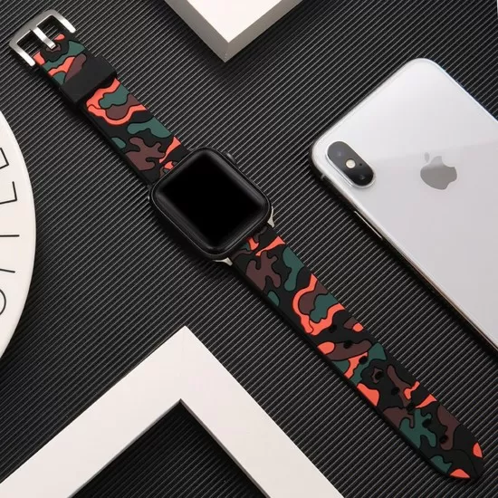 BİPOWER Apple Watch 38-40mm KRD24 Kamuflaj Kordon BİPOWER Apple Watch 38-40mm KRD24 Kamuflaj Kordon