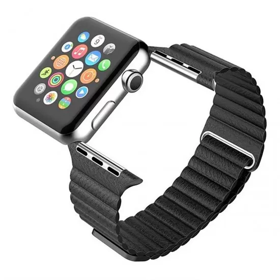 BİPOWER Apple Watch 42-44mm KRD6 Deri Bükme Kordon Pembe BİPOWER Apple Watch 42-44mm KRD6 Deri Bükme Kordon Pembe