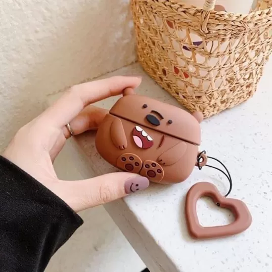 BİPOWER Airpods Pro Uyumlu Bare Bear Kahverengi BİPOWER Airpods Pro Uyumlu Bare Bear Kahverengi