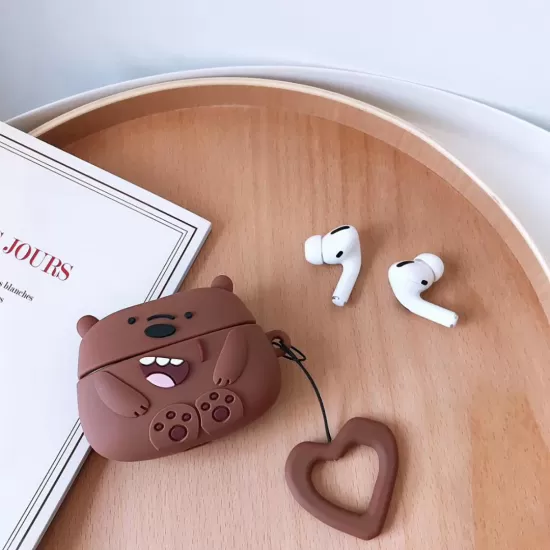 BİPOWER Airpods Pro Uyumlu Bare Bear Kahverengi BİPOWER Airpods Pro Uyumlu Bare Bear Kahverengi
