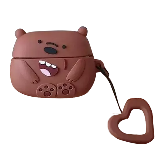 BİPOWER Airpods Pro Uyumlu Bare Bear Kahverengi BİPOWER Airpods Pro Uyumlu Bare Bear Kahverengi